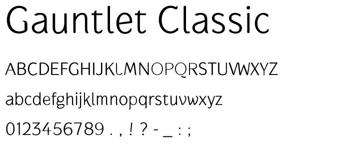 Gauntlet Classic font